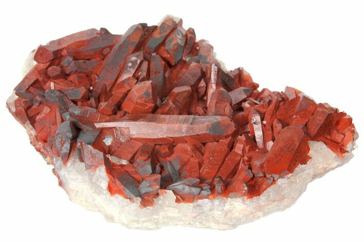 Natural, Red Quartz Crystal Cluster - Morocco #134081